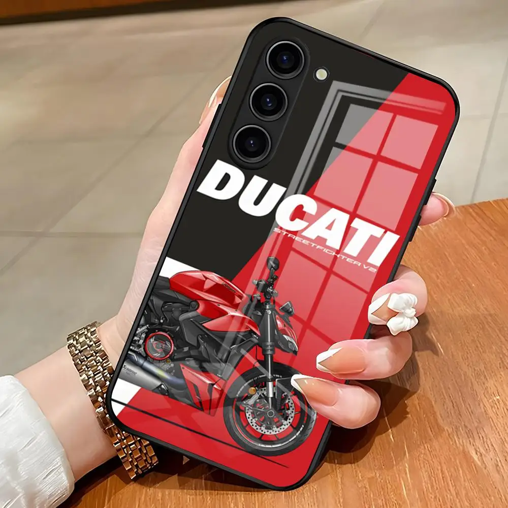 M-دراجة نارية D-Ducaties جراب هاتف لسامسونج S25 حافة الترا S23 S22 S21 S20 الترا زائد S24 Fe A54 A53 A25 غطاء زجاجي