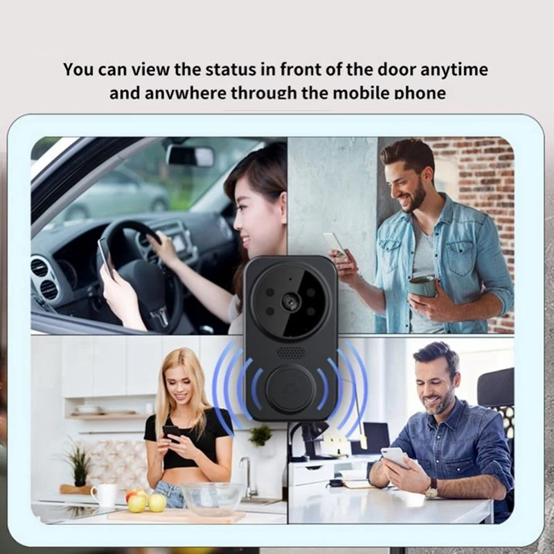 ABDE-Tuya Smart Home Doorbell Camera WIFI Wireless Doorbell DC AC Battery Powered Camera Bell Smart Life Doorbell Camera