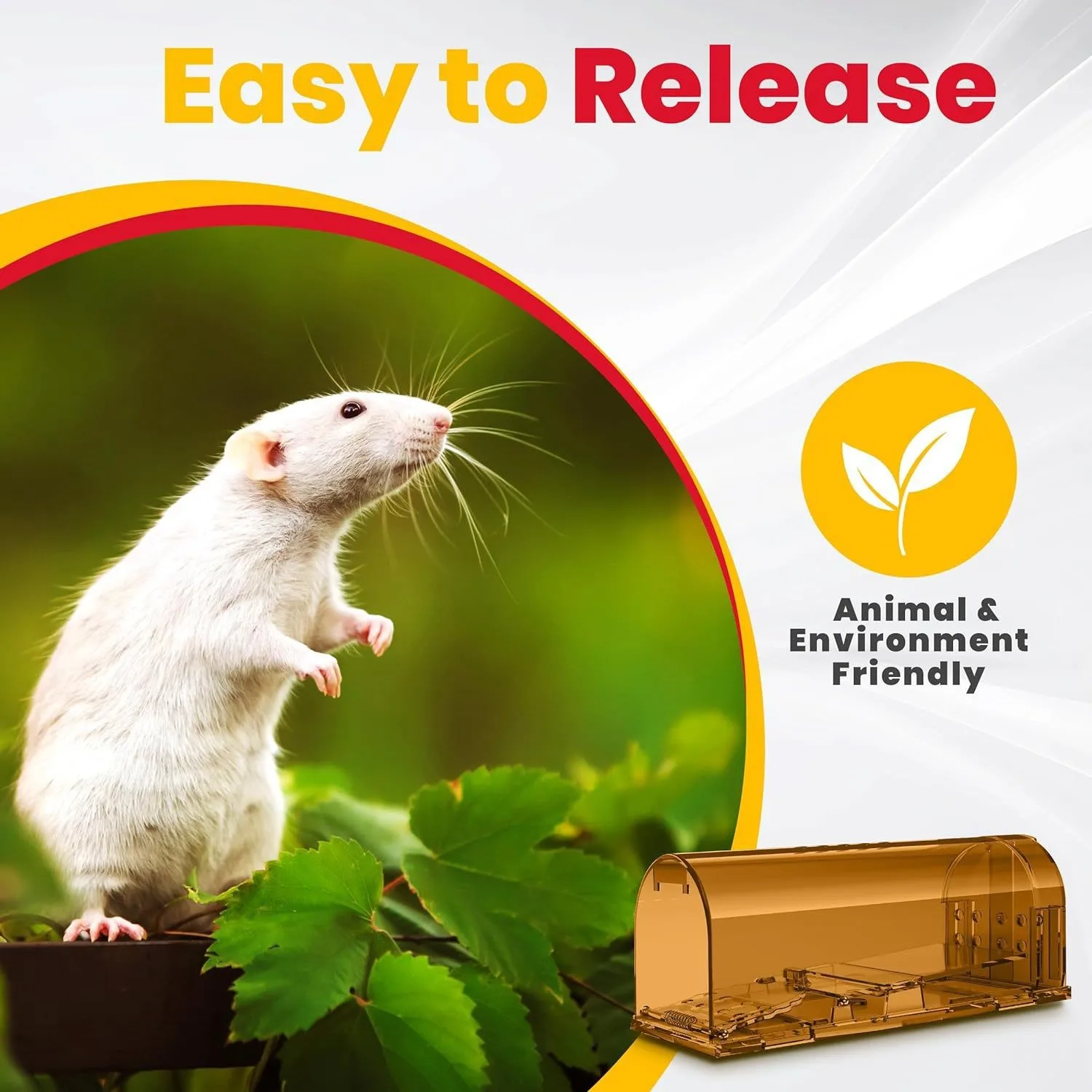 Plastic Humane Mouse Trap Catch and Release Mouse Traps That Work Indoor/Outdoor Mousetrap Catcher Non Killer Small Capture Cage