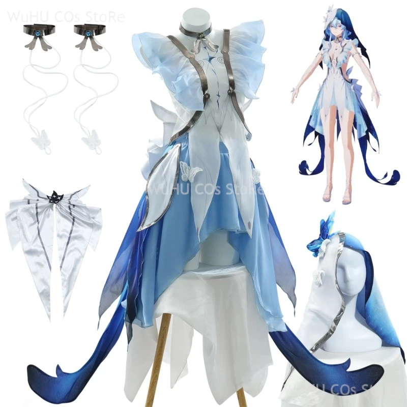 

Game Wuthering Waves Cosplay The Shorekeeper Cosplay Costume Dress Veil The Shorekeeper Wig Women Halloween Roleplay Suit