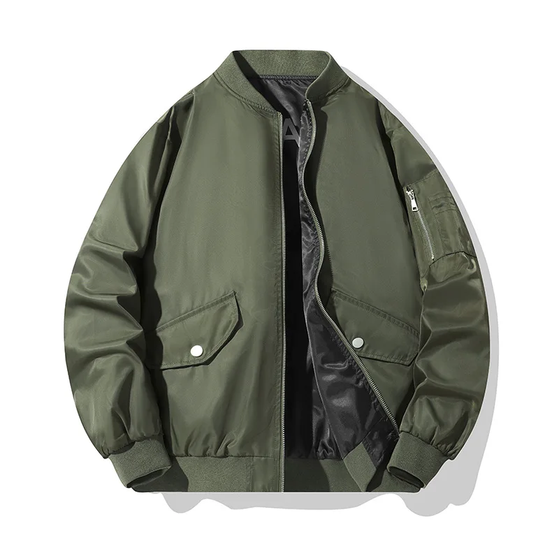 

Amekaji American Vintage Cargo Baseball Coat Brand Loose Bomber Men's Double Sided Wearable Jacket Male Jackets