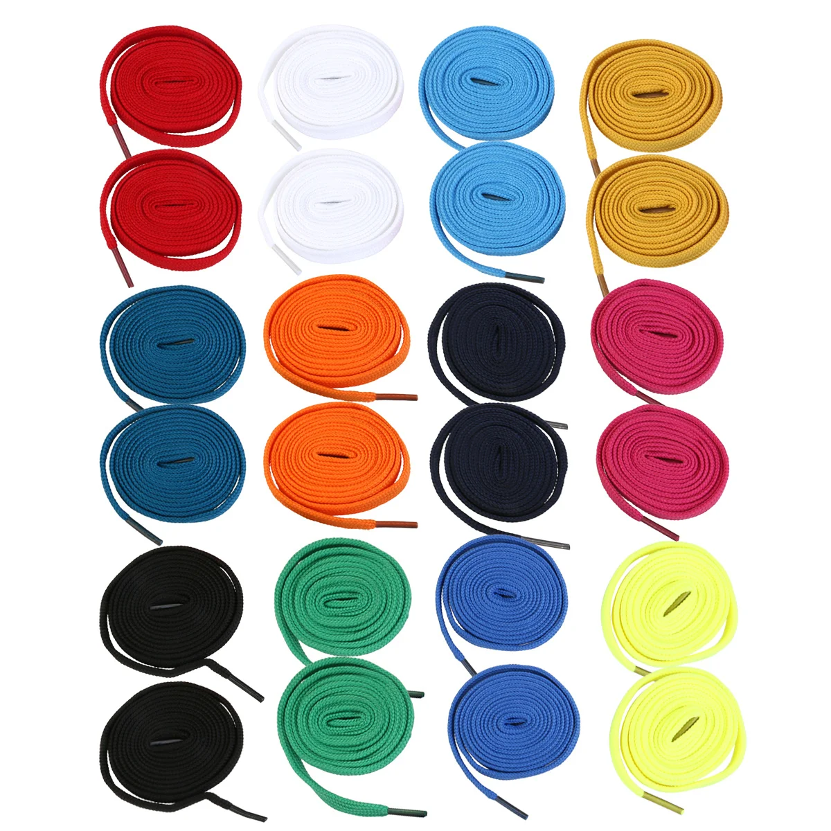 

10Pairs Flat Shoelaces Colorful Replacement for Sneakers Boots Athletic Shoes Skates Polyester Cotton Shoe Laces Set
