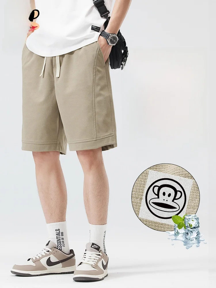 

PaulFrank Breathable Thin Casual orts Men Summer Loose Ice Silk Cool Feeling Sports Five-Quarter Lengthths Youth Faion