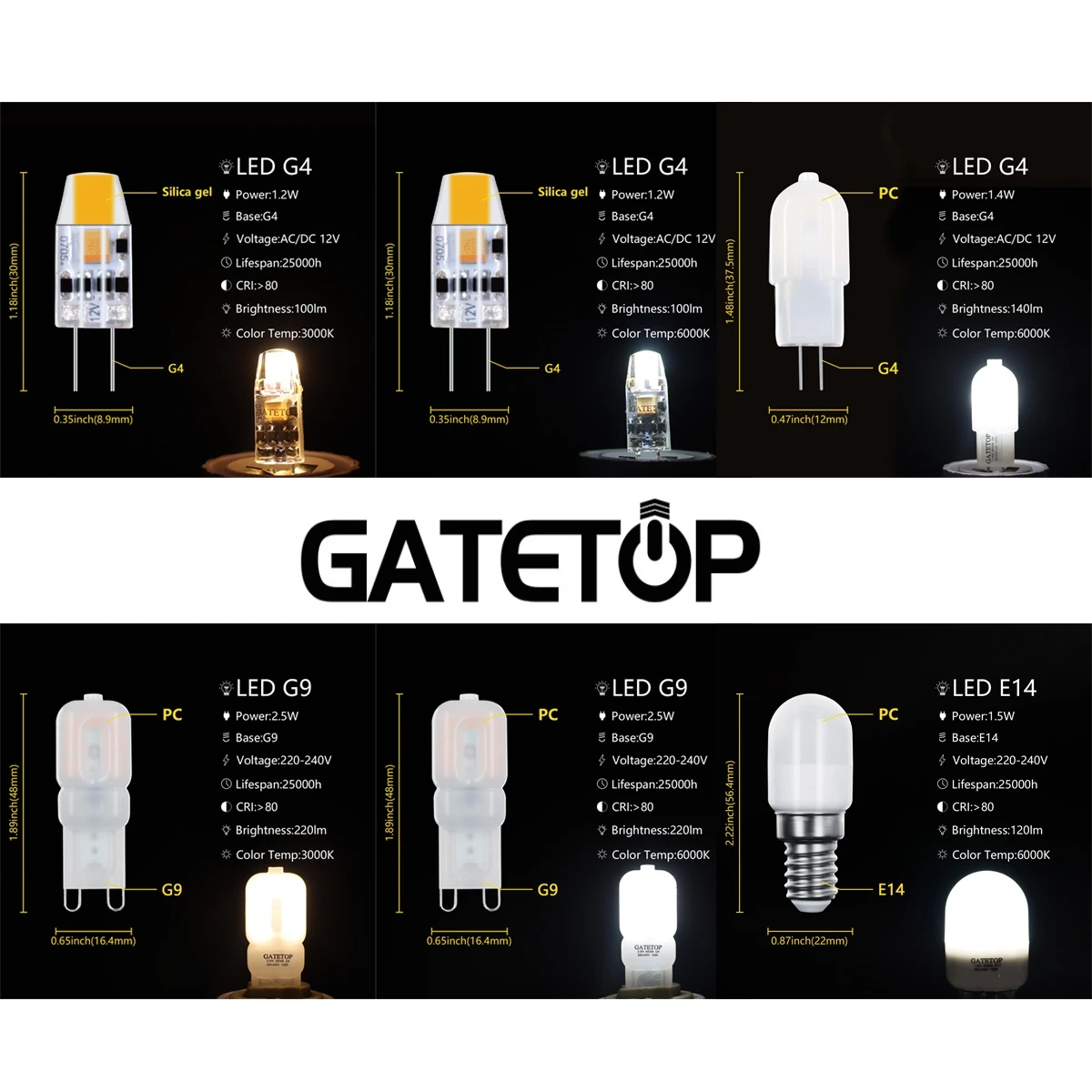 LED Mini Crystal lamp Refrigerator lamp G4 G9 AC/DC 12V AC220V warm white light suitable for chandelier household appliances