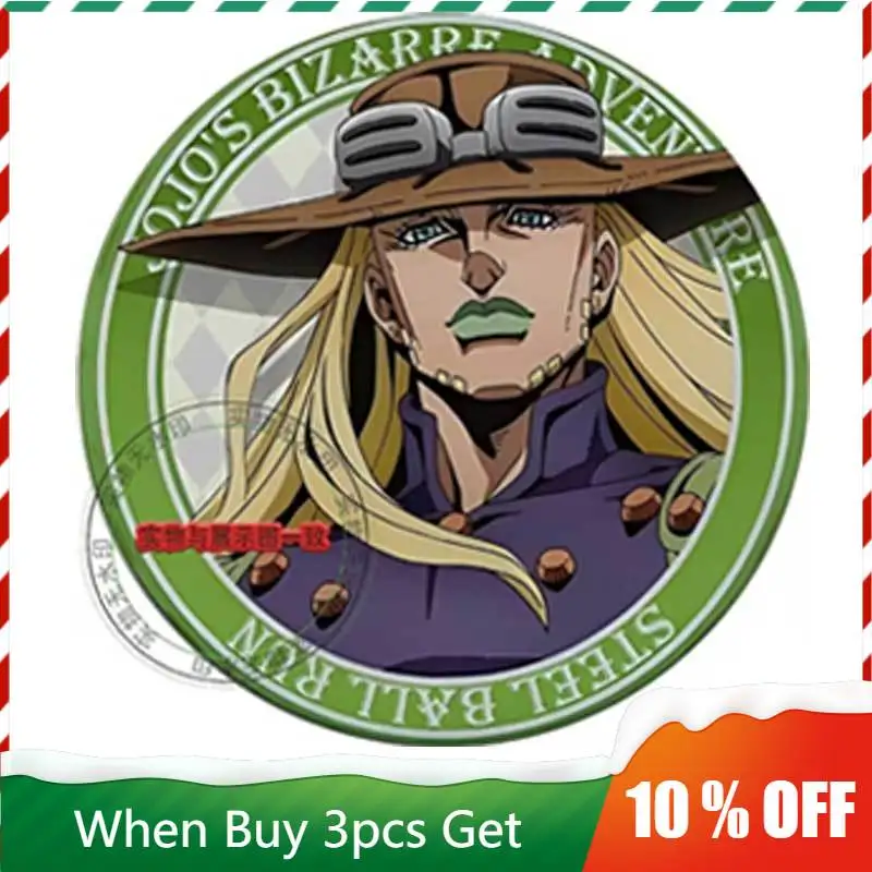 

JOJO7 Steel Ball Run Anime Peripherals Johnny Joestar Figure Badge Gyro Zeppeli Figurine Pin Decoration Collection Toys Gifts