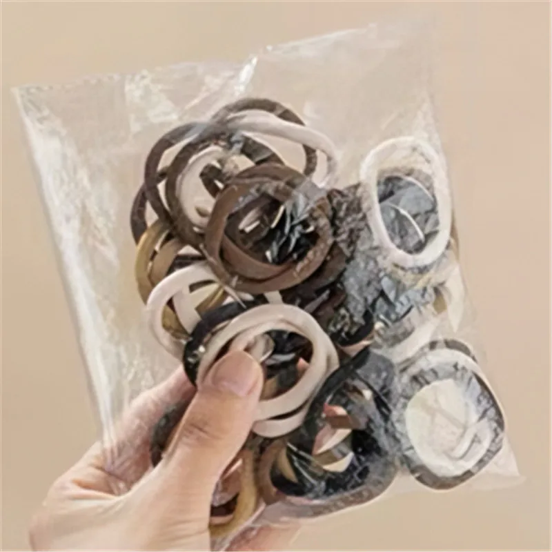 50/100pcs Thick Seamless Hair Ties, Ponytail Holders Hair Accessories, No Damage, for Thick Thin Hair Women Girls