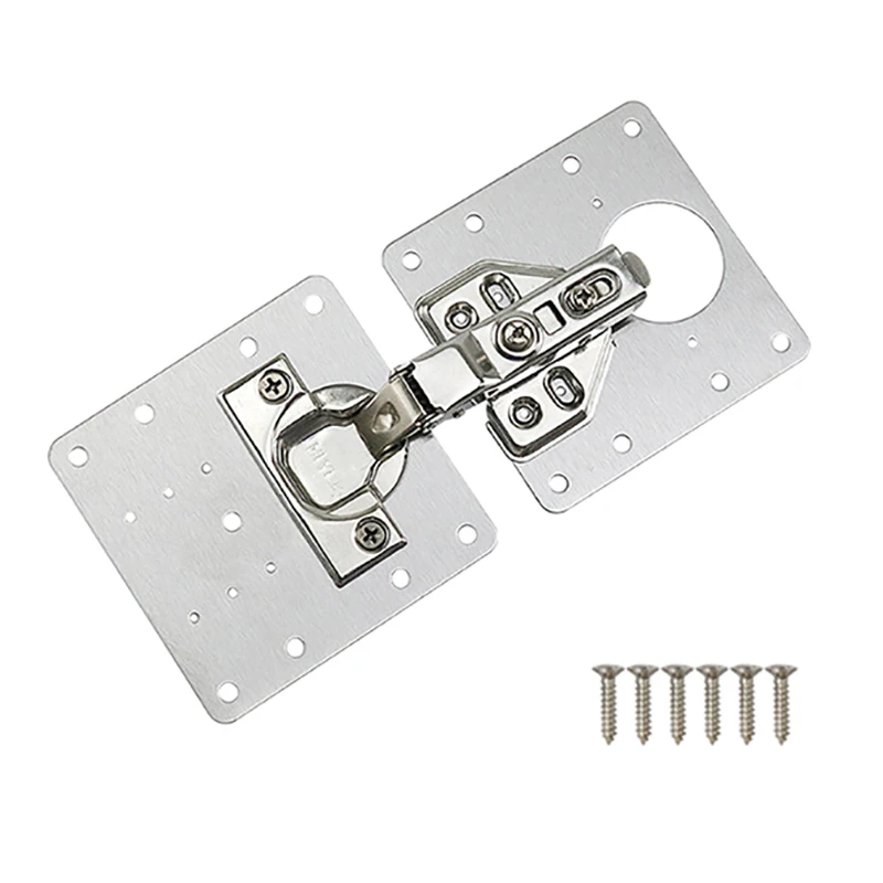 Door Kitchen Cabinet Hinge Repair Plate Kit Stainless Steel Hinge Repair Plate Kitchen Cupboard Door Hinge Mounting Plate