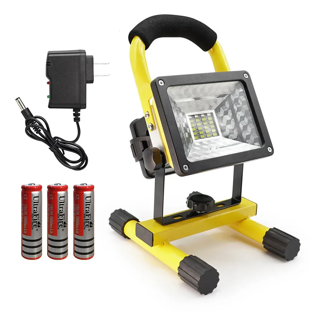 LED Portable Rechargeable Floodlight Waterproof Spotlight Battery Powered Searchlight Outdoor Work Lamp Camping Lantern