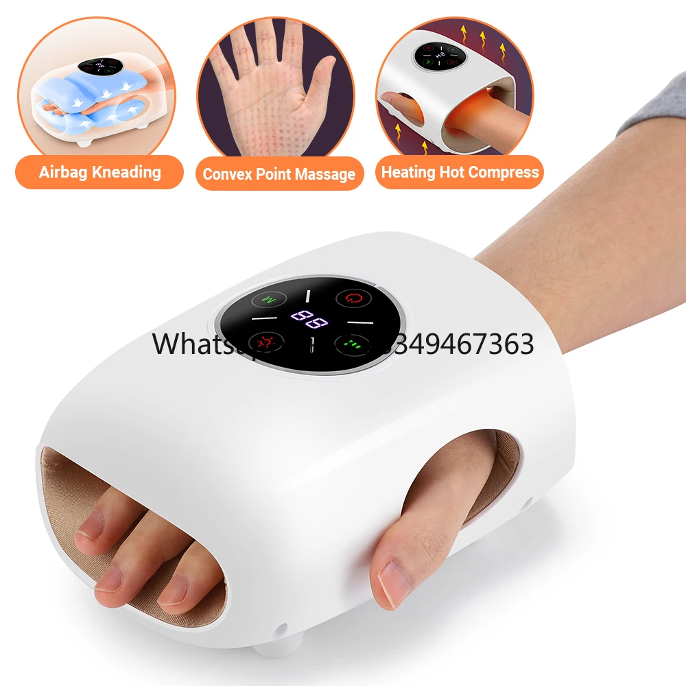 

Fast shipping Portable Wireless Rechargeable Electric Hand Massager Hot Compress Finger Palm Massage with Air Pressure Compressi