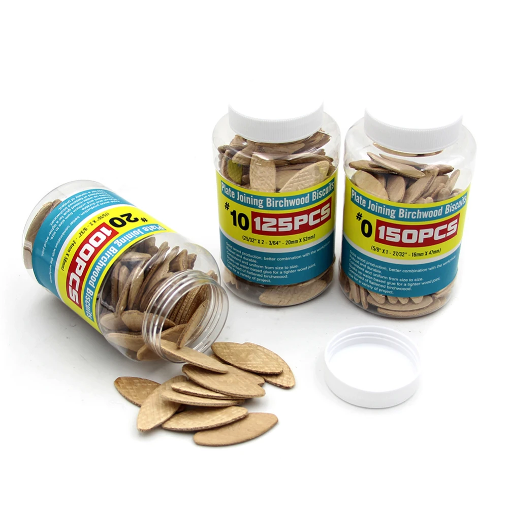 Placas de conexión de madera para máquina de espiga, accesorio para manualidades, carpintería, galletas, Joiner, 150 piezas