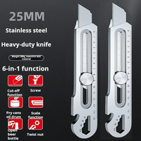 Stainless Steel Utility Knife Retractable Compatible Screwdriver Ruler Opener Multifunctional Special tools for decoration team