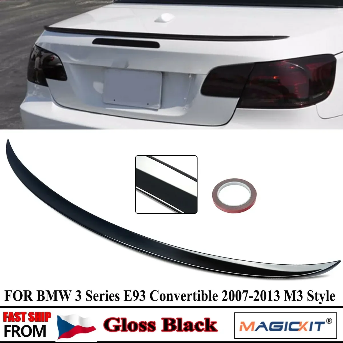 M3 Style 335i Car Rear Trunk Boot Lip Spoiler Wing Lip for BMW E93 335i 328i M3 CONVERTIBLE 2007-2013 Rear Roof Lip Spoiler