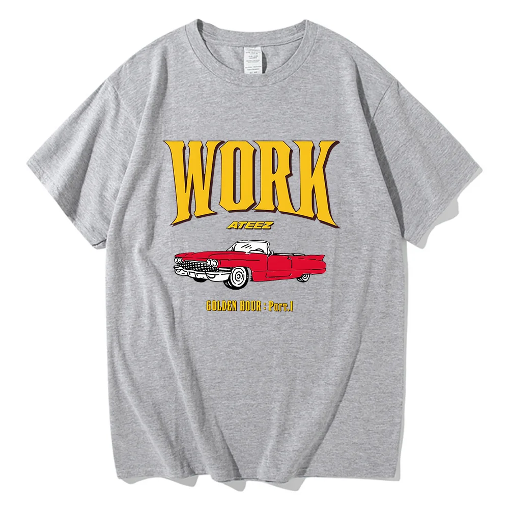 Punk Band ATEEZ Work T-shirts Cotton Women Men Summer Tee-shirt 2024 New Album Graphic Printing Tshirts Casual Unisex Tees Tops