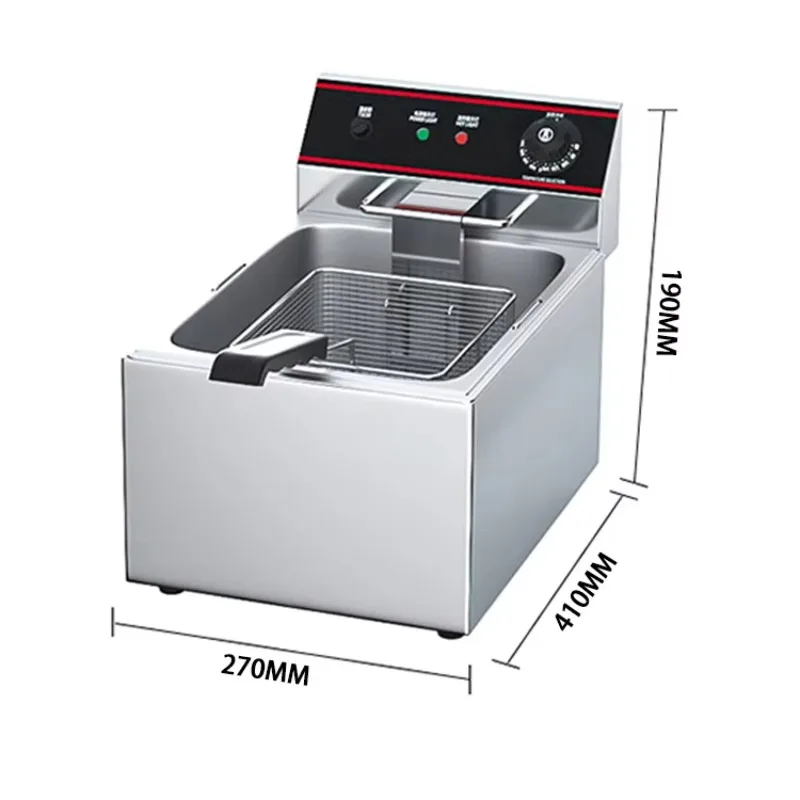 8 L Industrial Deep Fryer Coercial Stainless Steel Chicken and Potato Cs Fryer for Restaurants and Food Shops