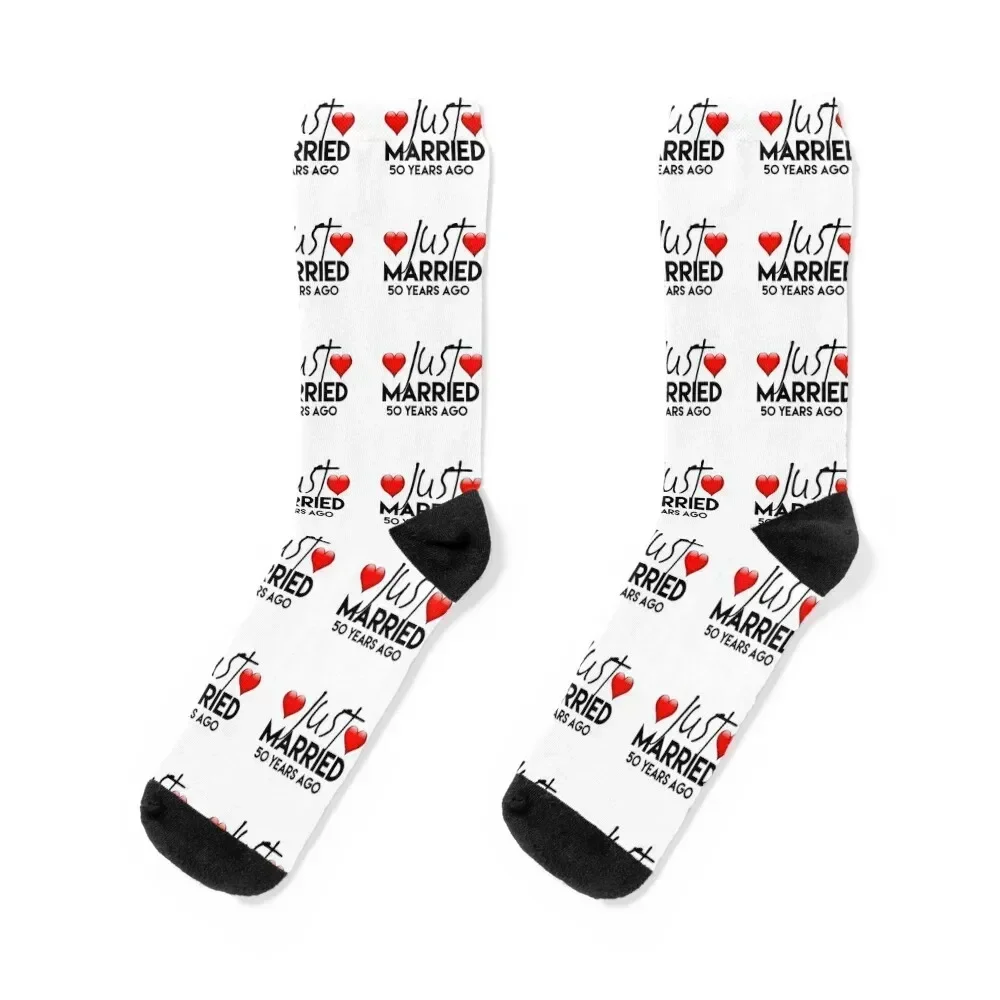 

just married 50 years ago Gift For Mothers Socks cotton halloween Soccer Rugby Man Socks Women's