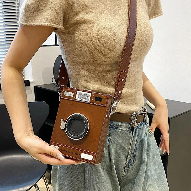 Fashion PU Leather Shoulder Bag Strap Bag Style Case Camera Design Cute Small Chain Crossbody Bag Women Small Vintage Purse