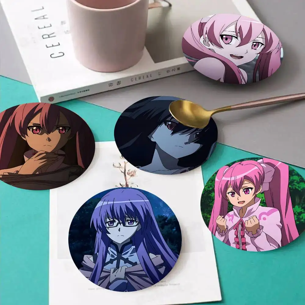 1pc Anime Akame Ga Kill Wooden Coaster Colour Printing Cup Mat Home Desk Decoration Gifts