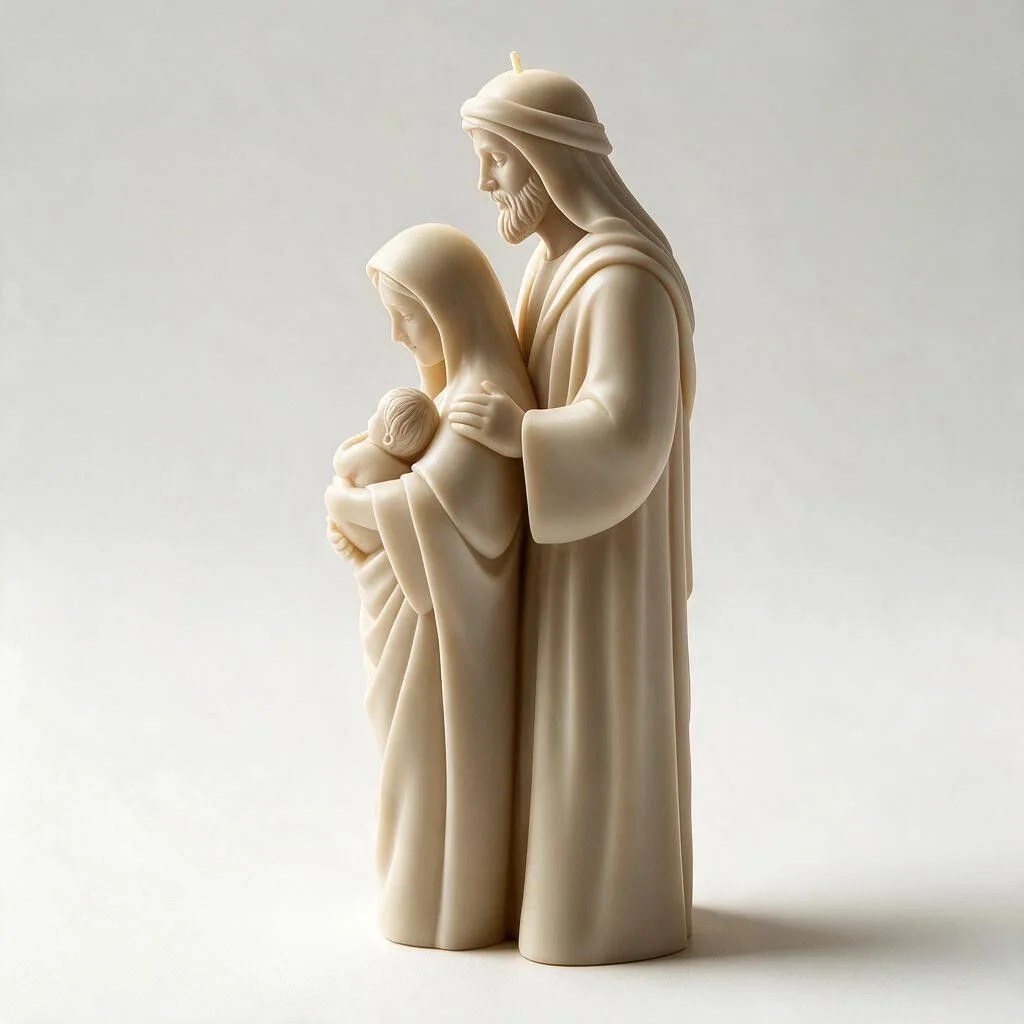 1PC DIY Family of Three Silicone Candle Mold, Jesus Creative Home Decor Mold, Plaster Soap Reusable Mold