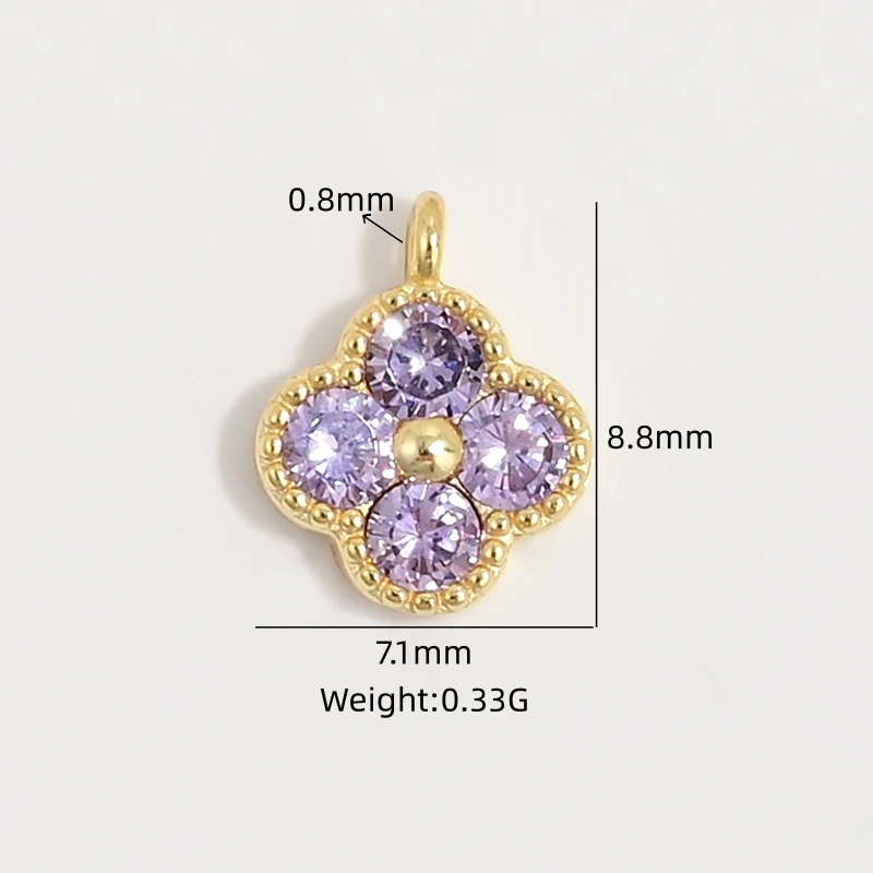 S925 Sterling Silver Exquisite Lightly Luxurious Four-Leaf Clover Pendant Customizable DIY Bracelet Necklace and Earrings：SD194