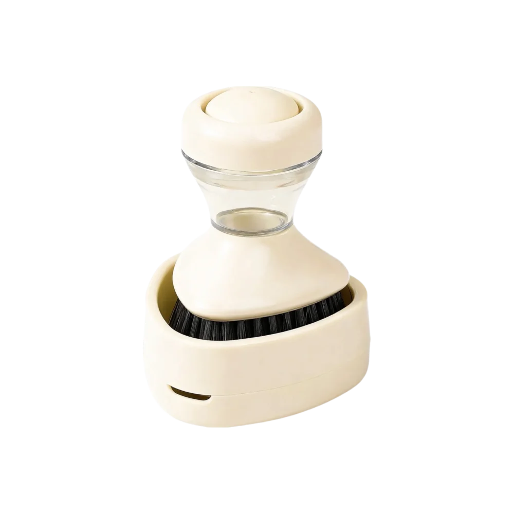 New Self Dispensing Dish Brush Round Bristle Head Ergonomic Grip Kitchen Cleaning Brush Dishwashing Brush Cookware Cleaning