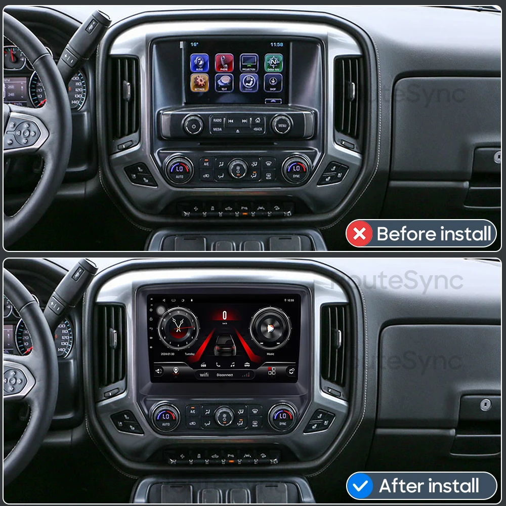 Android 15 Carplay Multimedia Radio for Chevrolet Silverado 3 GMTK2 2014 - 2018 Autoradio Stereo Head Unit Screen Navigation BT