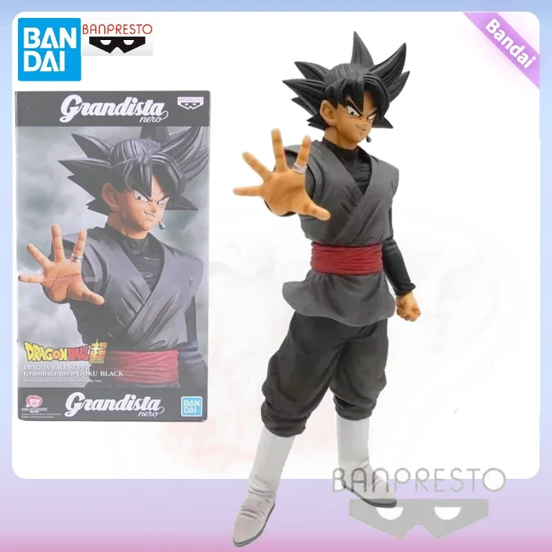 In Stock BB Bandai Original DRAGON BALL SUPER Anime Figure Grandista Nero GOKU BLACK Action Toys for Kids Gift Collectible Model