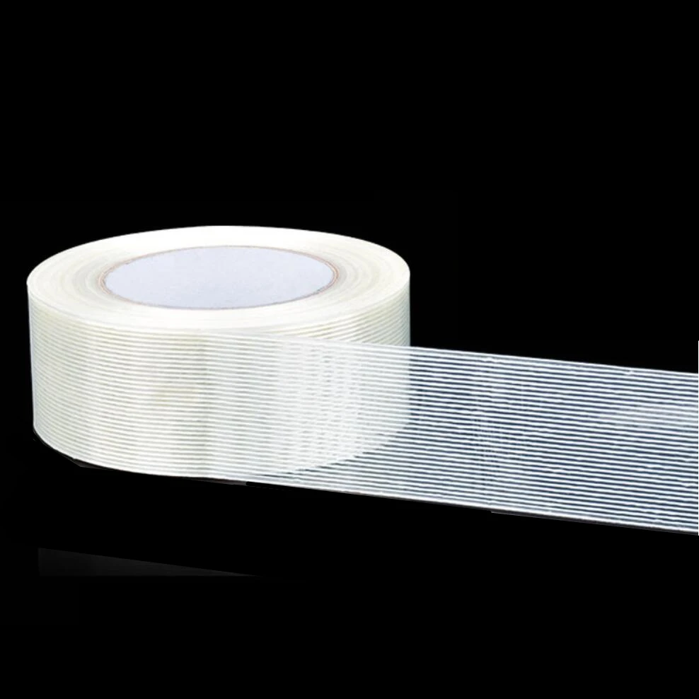 25M Strong Filament Transparent Striped Fiber Electrical Fixed Glass Steel Plate Strapping Model Sealing Tape