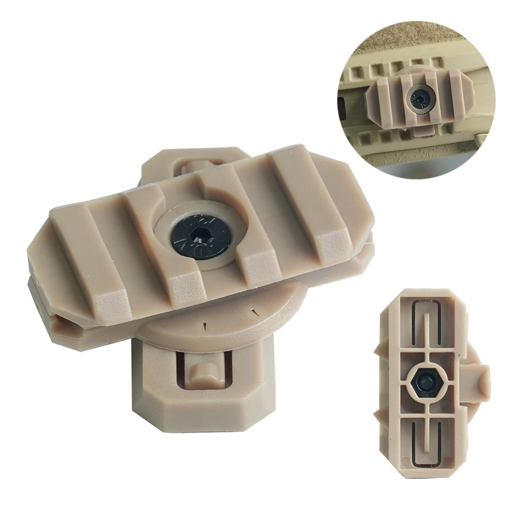 BOOIU 2PCS Fast Helmet Side Rail Adapter Nylon 360 Rotatable Helmet Rail Flashlight Mount For Airsoft Helmet Hunting Accessories