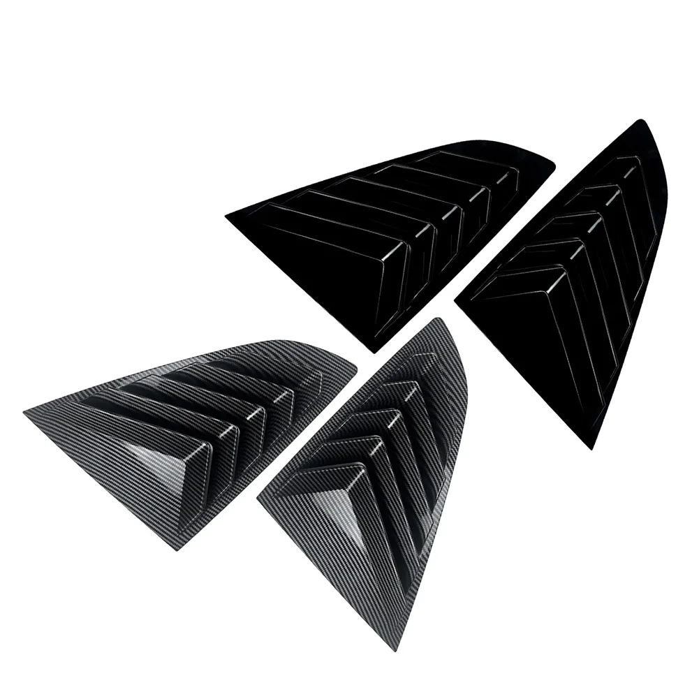 2Pcs Car Rear Side Window Louver Shutter Cover For BMW 2-Sereis F44 2020 2021 2022 2023 ABS Plastic Glossy Black/Carbon Pattern