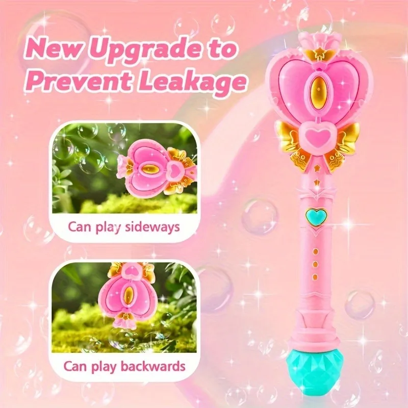 Toverstaf Bubble Machine Met Oplossing Voor Jongens En Meisjes Speelgoed Bubble Blower Met Prinses & Fee Stick Elektrische Bubble Machine