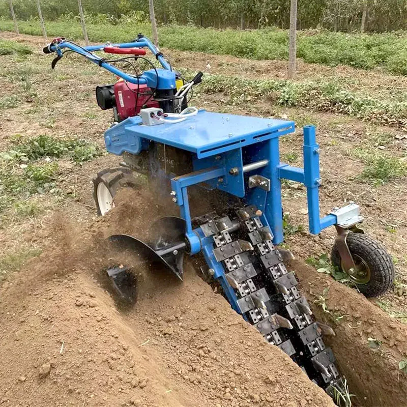 Customized Hot Sell Trencher Portable Mini Chain Trencher Orchard Ditch Digger Trencher Hand For Orchard Irrigation Pipelines