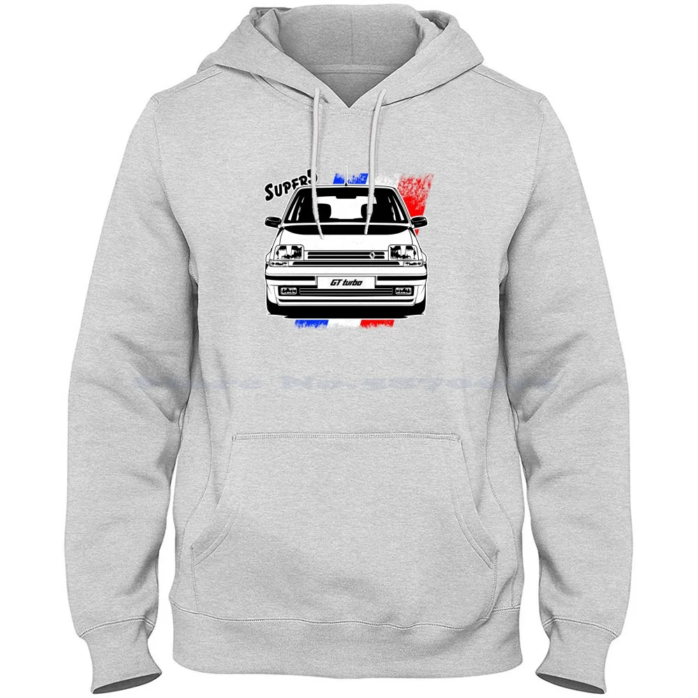 

Super 5 Turbo 100% Cotton Hoodie Carlover Super5 Vehicle Voiture Sketching Black Line Race Fan My Love Classic Auto Flag