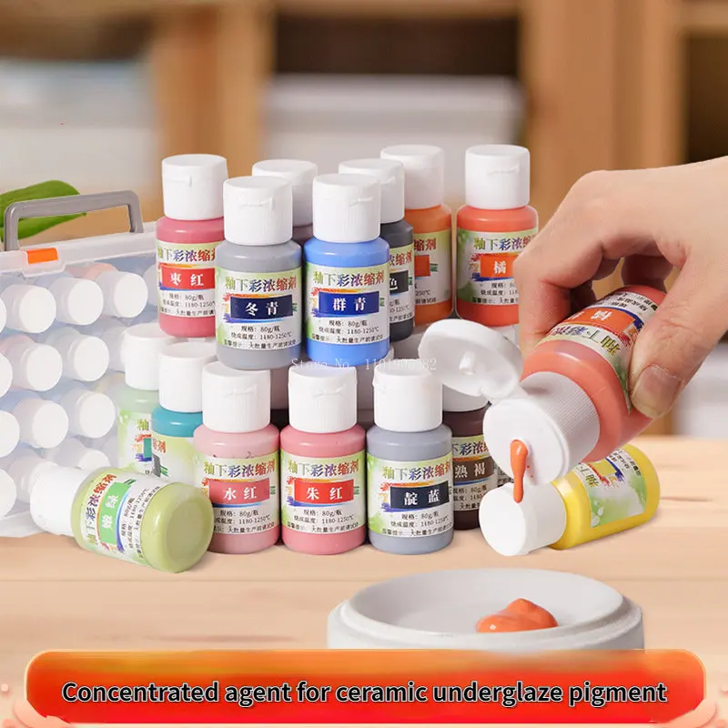 Ceramic Underglaze Color Concentrated Agent Medium Temperature Ceramic Painting Pigment DIY Ceramic Craft Graffiti Colored Glaze