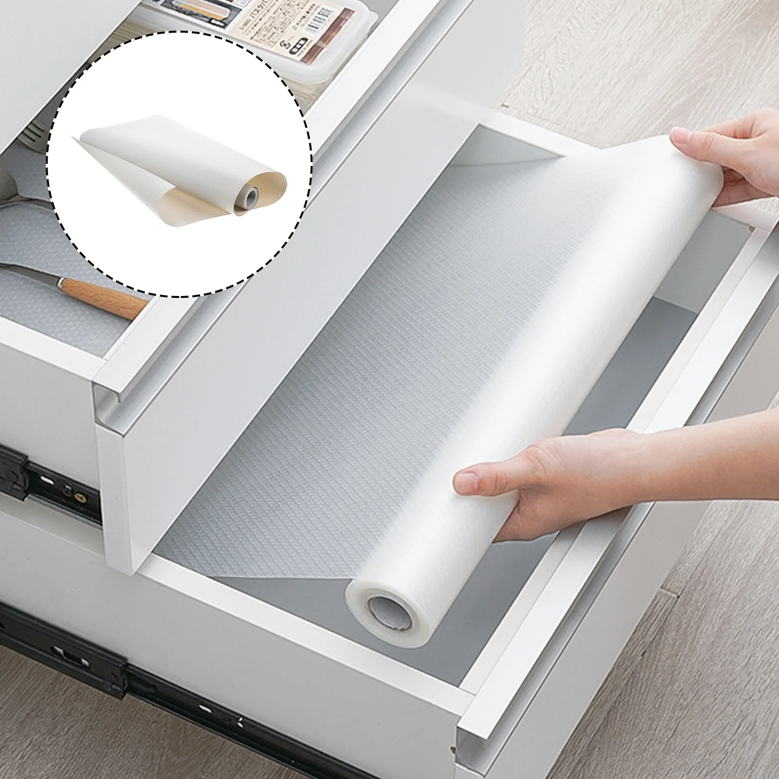 

1 Roll Household Non-Slip Moisture-Proof Mat Multi-Function Waterproof Drawer Shelf Liner Convenient Cabinet Fridge Mat