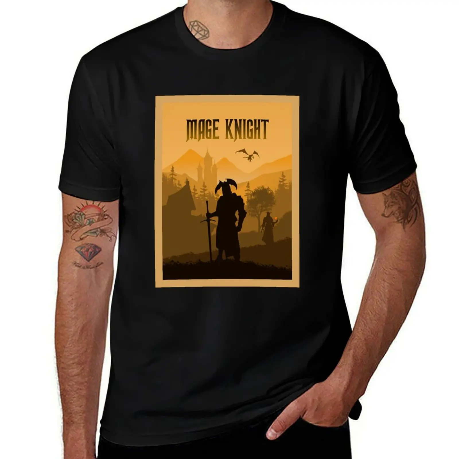 Travel Style Game Art - Poster Mage Board Board Minimalist Knight - - Camiseta de manga corta para correr y juegos