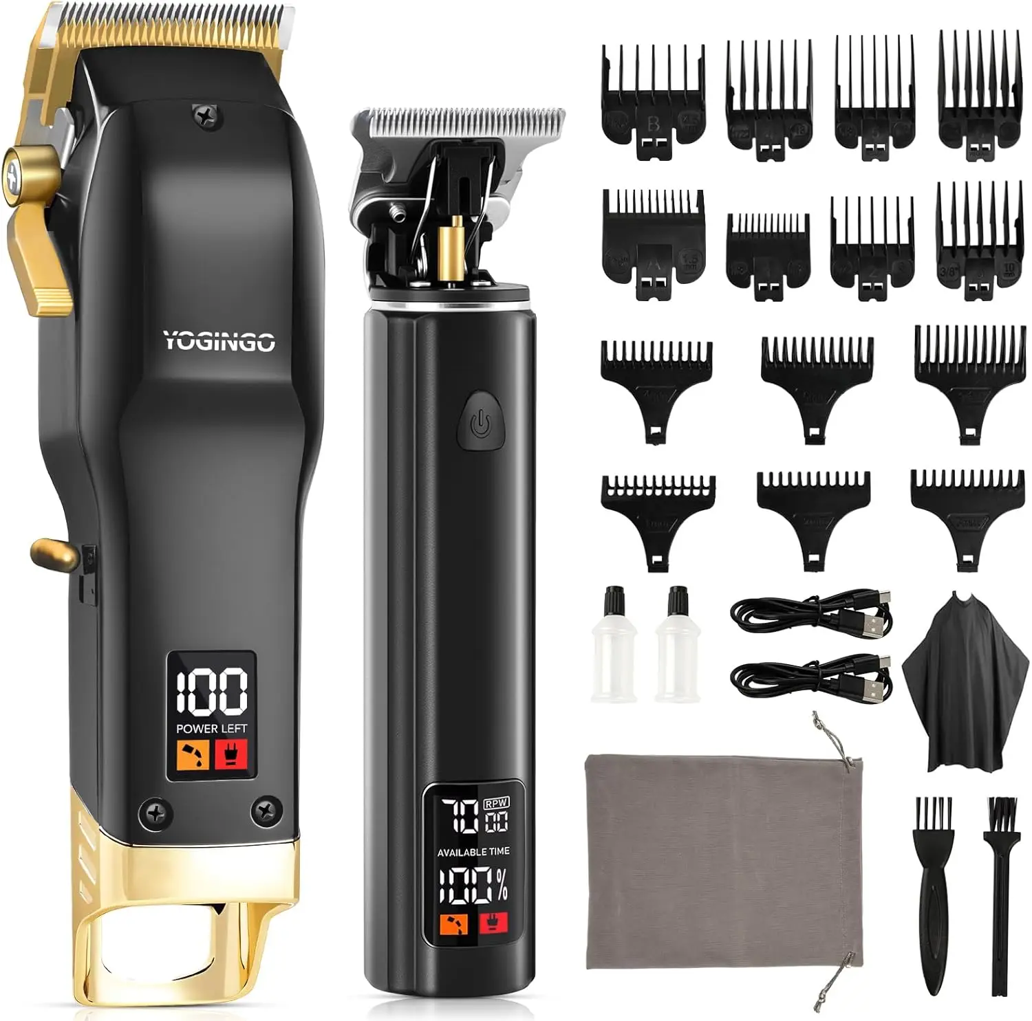 

Professional Cordless Hair Clippers for Men, Rechargeable Grooming Kit with Barber Tools, Ideal Gift Set