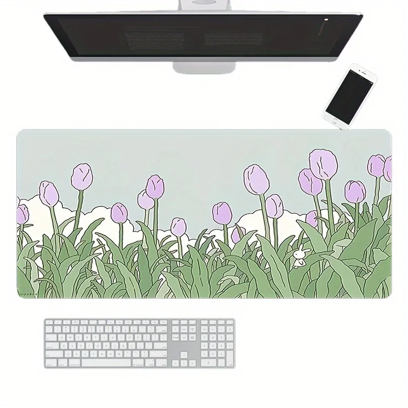 

Classic Floral Print Extended Gaming Mouse Pad with Non Slip Rubber Base