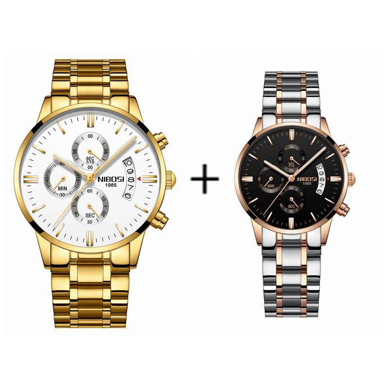 NIBOSI Lovers Watches Quartz Waterproof Couple Watch Men Ladies Dress Men Clock Watches For Women & Men Reloj Hombre Mujer