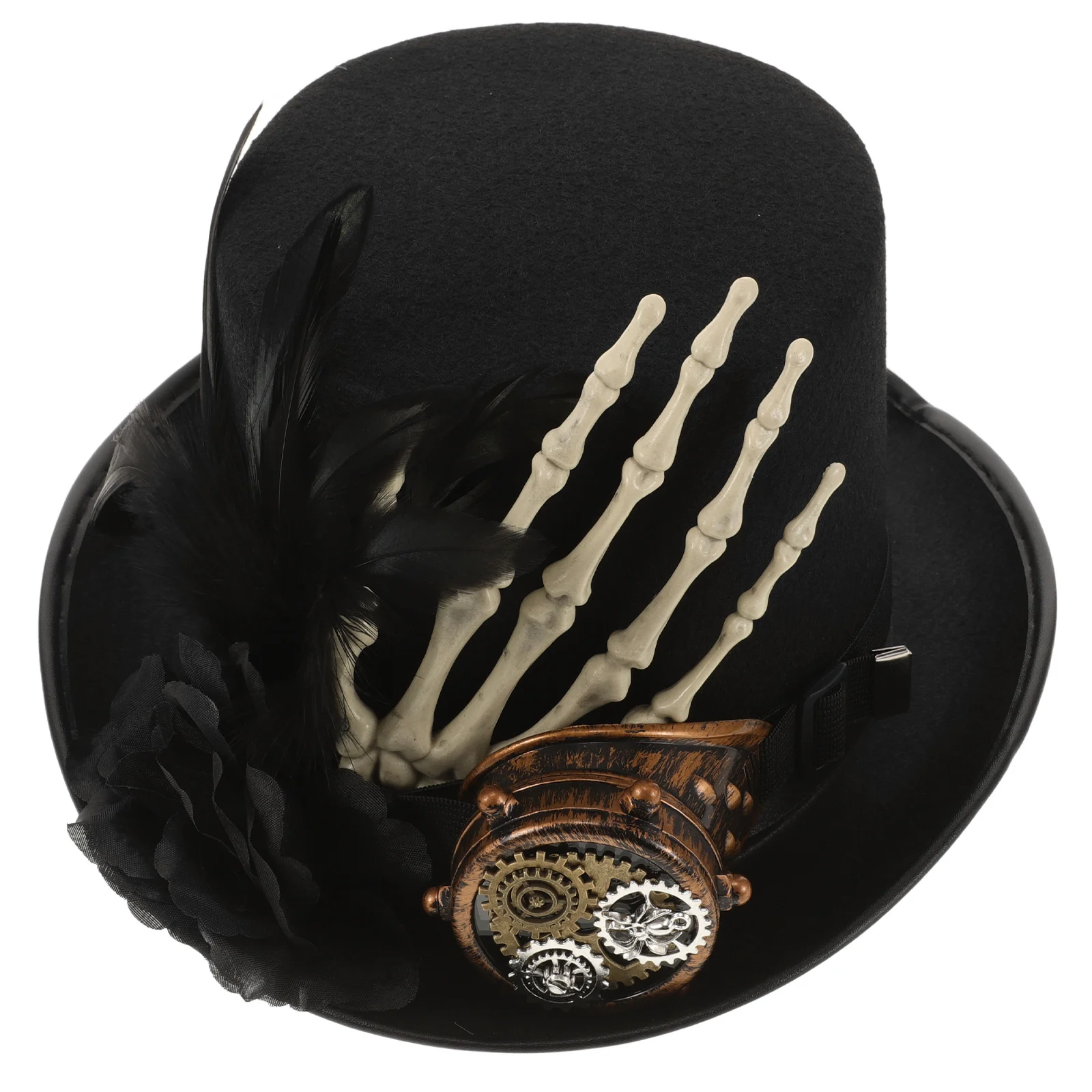 

Steampunk Eye Hat Gothic Skull Design Comfortable Fit Halloween Cosplay Party Accessories Black Rose Witch Plague Doctor