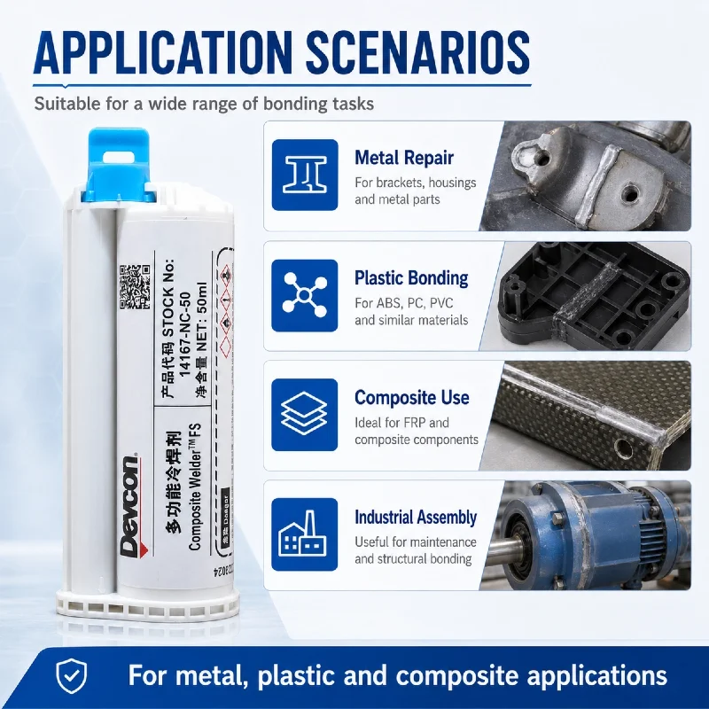 Devcon 14167 Composite Welder FS 50ml Two-Part Methacrylate Structural Adhesive Fast Curing Glue
