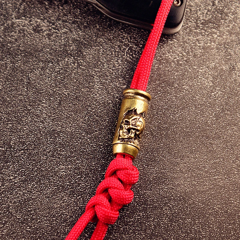 Skull Cross Bullet  Knife Drop Brass Knife Beads EDC DIY Paracord Woven Bracelets Lanyard Pendants Accessories Fidget Toys