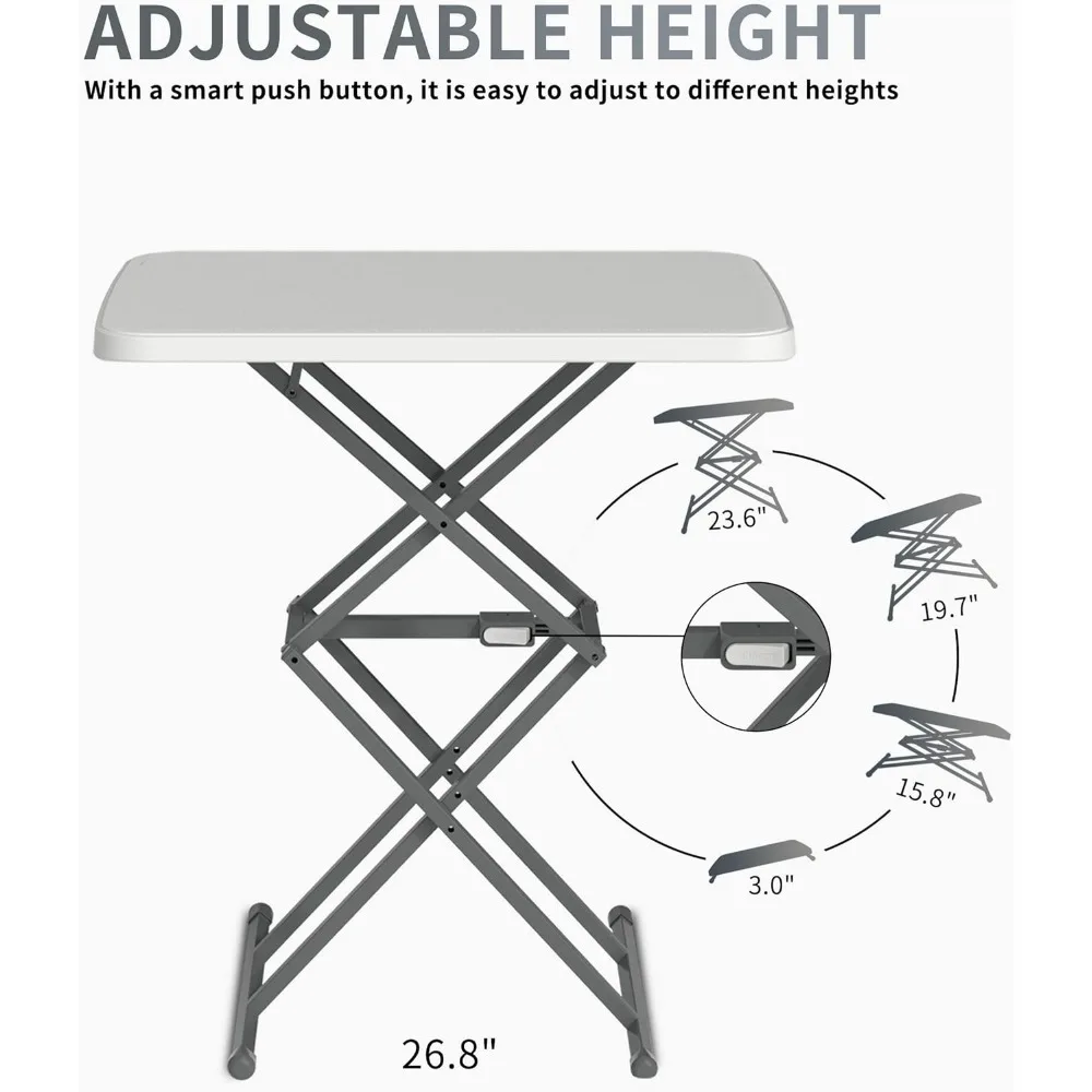 Mesa plegable pequeña, bandeja ajustable para TV, mesa de cena portátil, ligera, montaje cero, fácil de plegar y almacenar, resistente