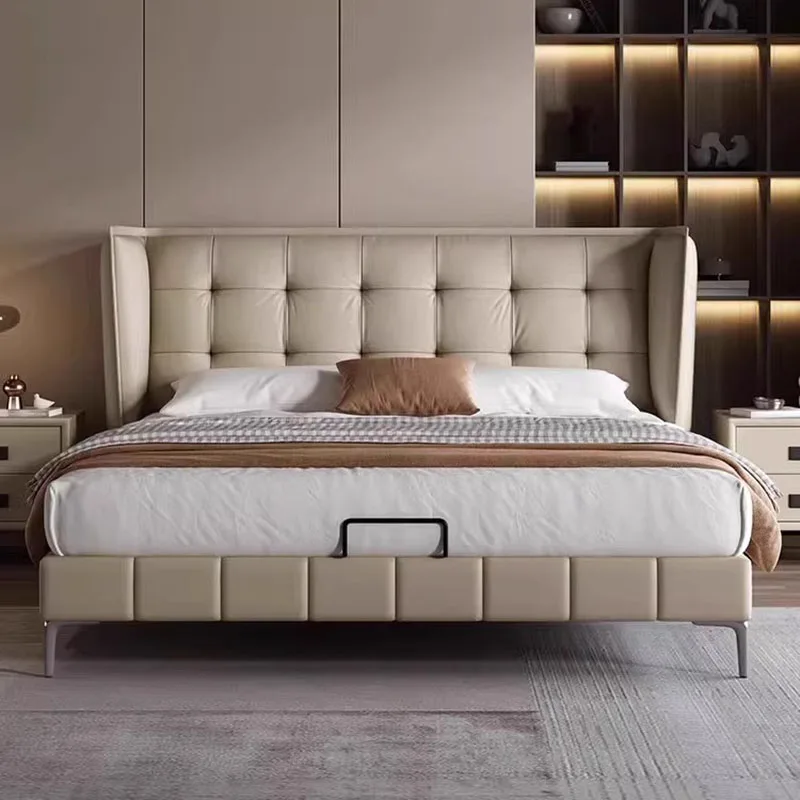 

Glamorous Nordic Bed Frames Queen Modern Shelves Full Size Twin Bed Frame Headboard Safe Sleeping Cama De Casal Furniture