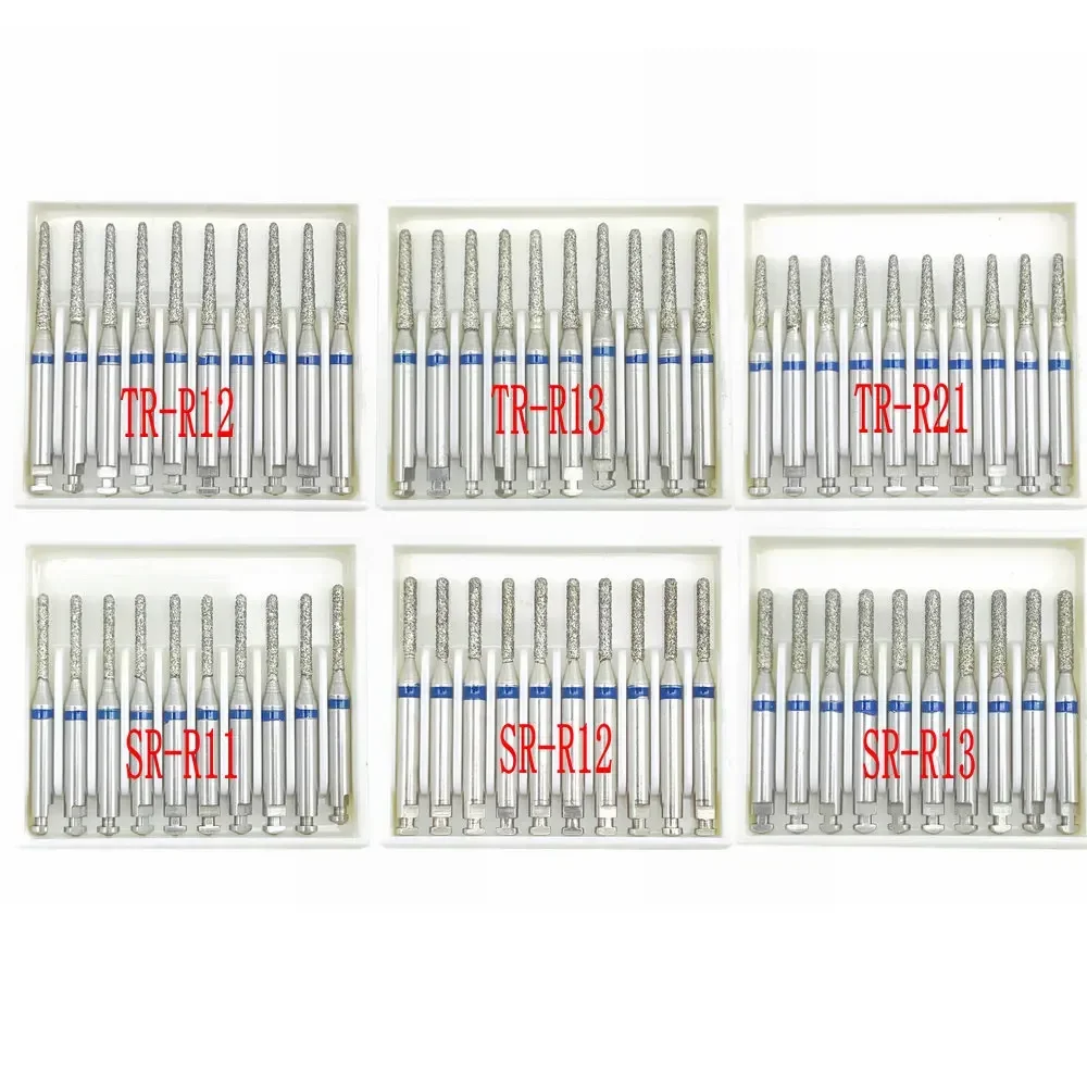 10 Uds. Fresas de diamante Dental de baja velocidad para vástago RA 2,35mm pulidor de pieza de mano fresas de diamante Dental RA