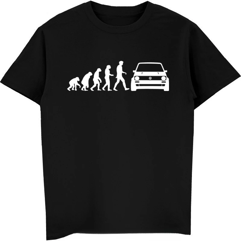 Fashion Evolution of Mk1 Golfs GTI Print T-Shirt Funny Men Short Sleeve O-neck T Shirt  Tops Streetwear