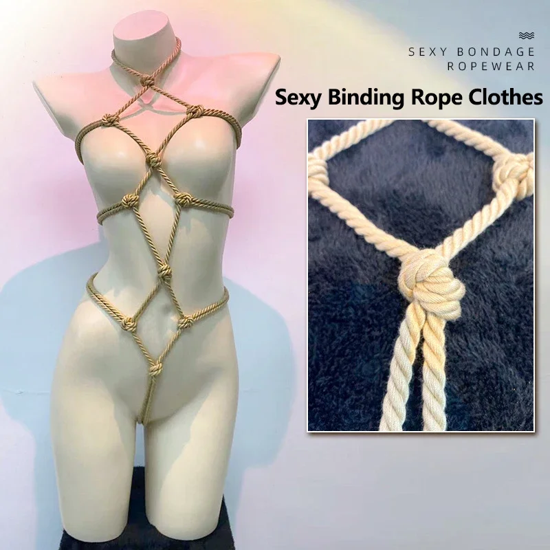 Ropa Sexy para mujer adulta, fetiche, cuerda vinculante, lencería atrevida Sissy, ropa de mujer, picardías erótico caliente, uniforme de sirvienta Cosplay T®y