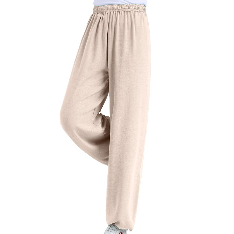 Summer Thin Tai Chi Lantern Pants Breathable Martial Arts Ba Duan Jin Yoga Practice Trousers Men Women Morning Exercise