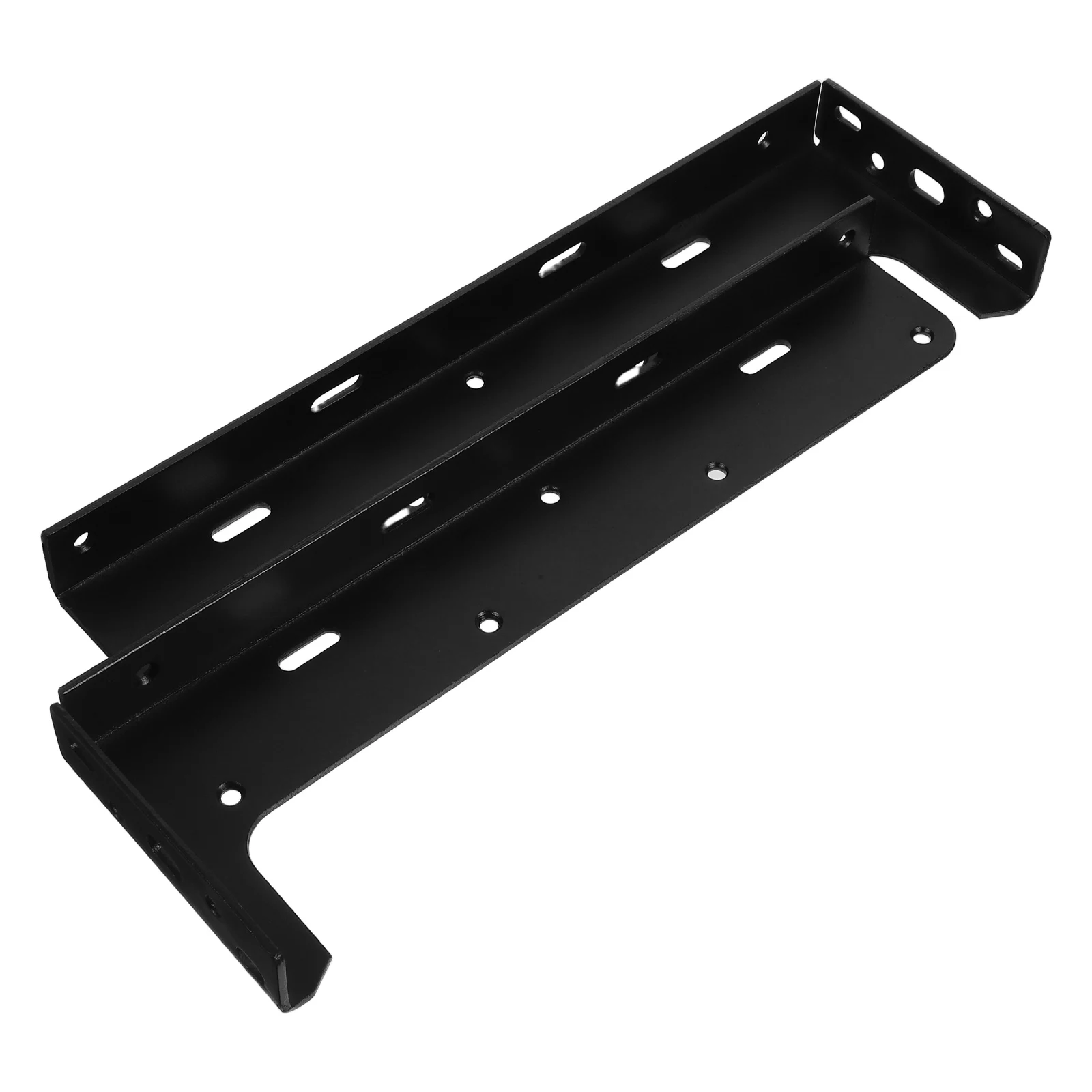 

2pcs Heavy Duty Wall Mount Brackets For Shelves Black Metal L-Shaped Installation Supports Floating Holders Bathroom Kitchen