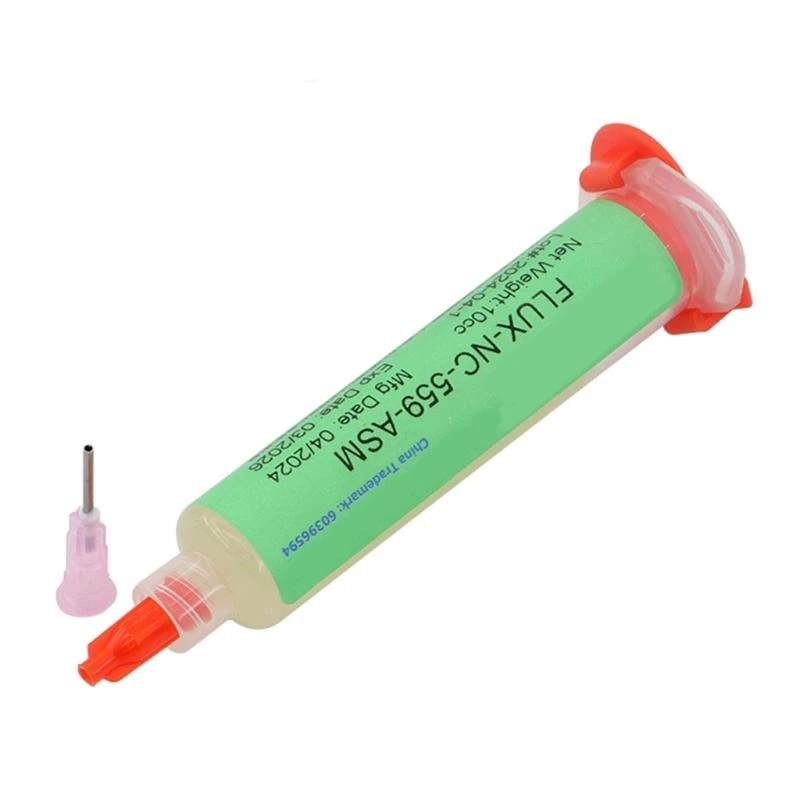 Không sạch Flux Flux NC559ASM Dán thông lượng Sán ống tiêm cho điện tử .Y5GA