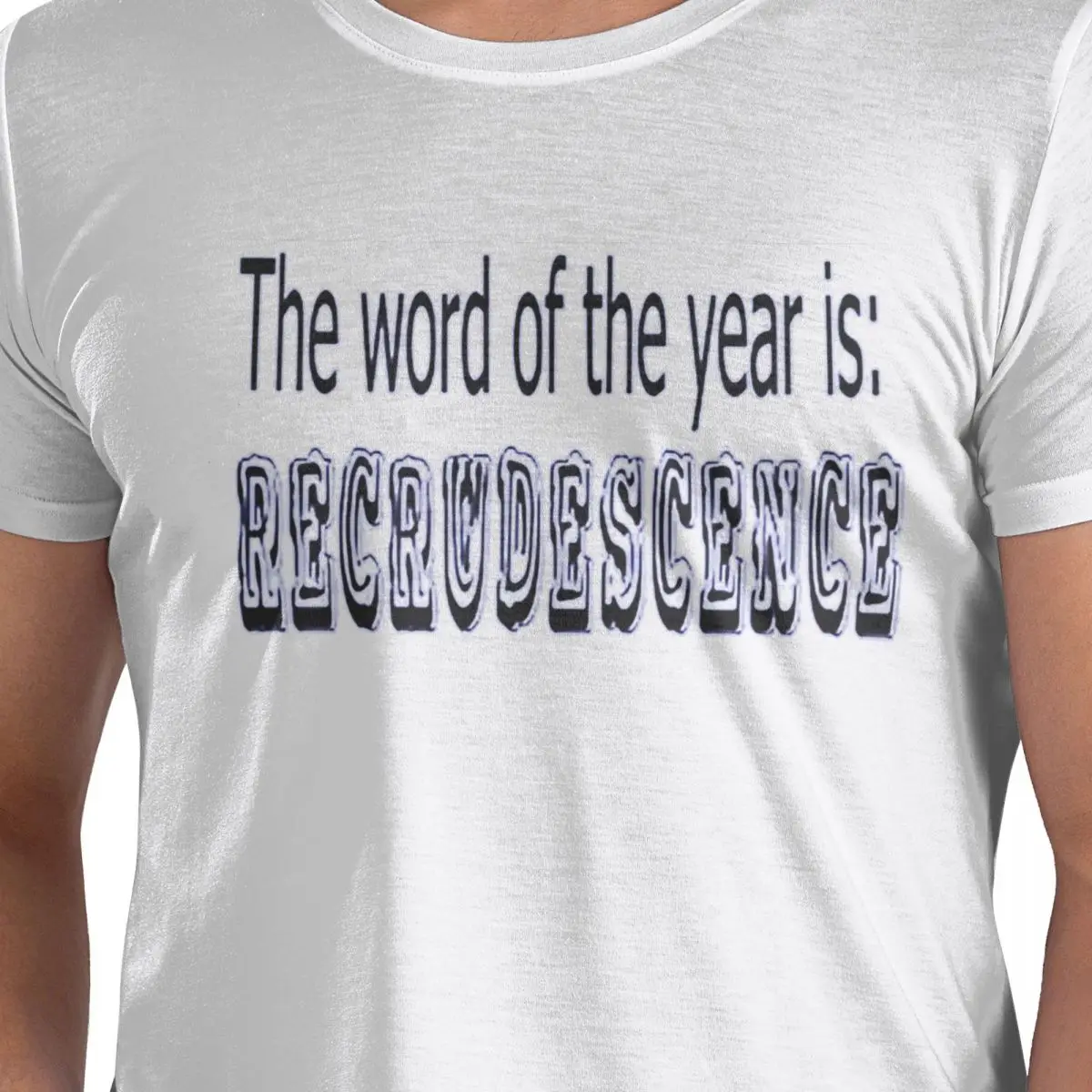 

Мужская футболка The Word Of The Year Is Recrudescence, хлопковые футболки, мужская летняя одежда с короткими рукавами и круглым вырезом, топы S-3XL